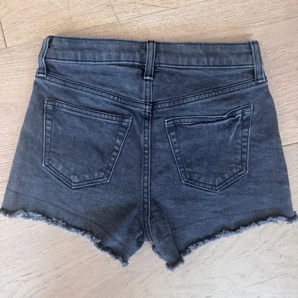 Gap Teen Sky High Denim Shorts in Black Wash size 10